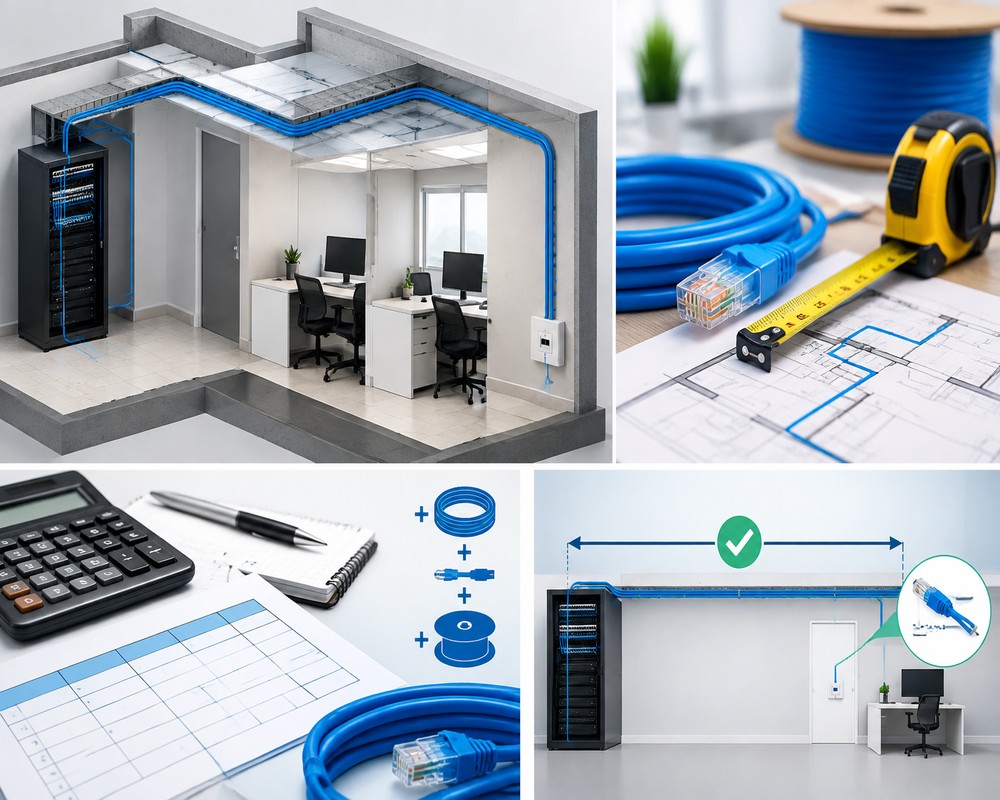 چطور طول کابل شبکه مورد نیازم رو محاسبه کنم؟